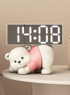快速发货可爱小熊时钟摆件玄关卧室电G视柜客厅桌面装饰ins风创意