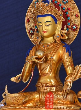 快速发货大千善缘 尼泊尔进口全手工F铜鎏金1尺地藏王菩萨佛像密