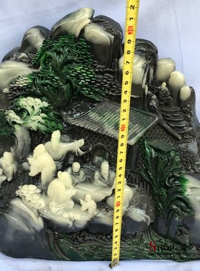 快速发货仿d寿山石合家欢乐山水摆件家居客厅玄关办公室工艺品饰
