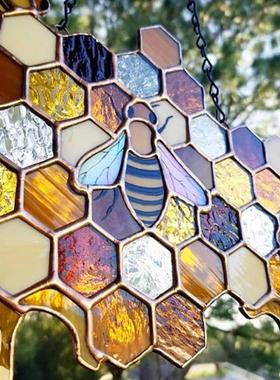 蜜蜂节门牌装饰Beeornament蜂巢挂饰蜜蜂装饰品家居装饰园林挂件