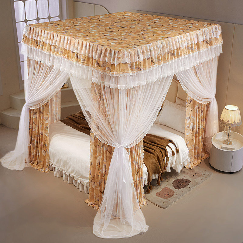 遮光宫廷蚊帐床幔床帘公主风w封闭可拆洗防尘落地式双人床家用1.8,淘宝优惠券,粉丝福利购,淘宝优惠卷