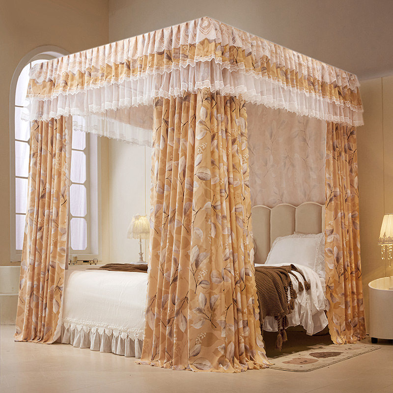 遮光宫廷蚊帐床幔床帘公主风w封闭可拆洗防尘落地式双人床家用1.8,淘宝优惠券,粉丝福利购,淘宝优惠卷