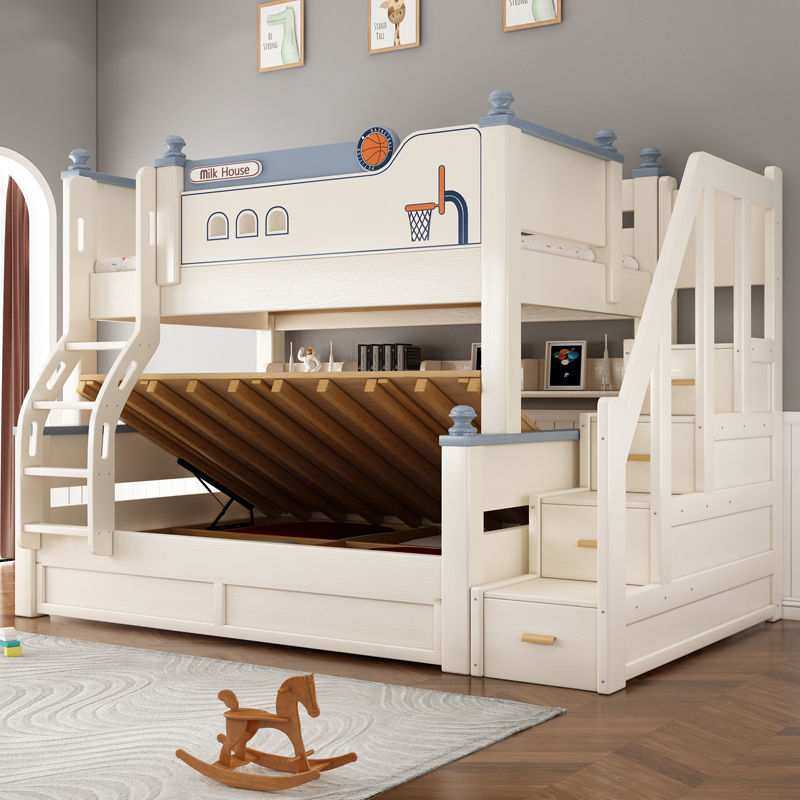 喜挚加粗实木子母床高低床双层床小户型两层床母子床儿童上下铺床,淘宝优惠券,粉丝福利购,淘宝优惠卷