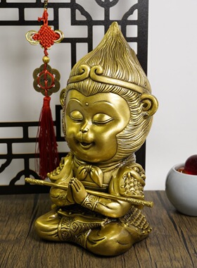 铜孙悟空猴子摆件纯铜斗战神佛悟空齐天大圣家居客厅工艺品笔架