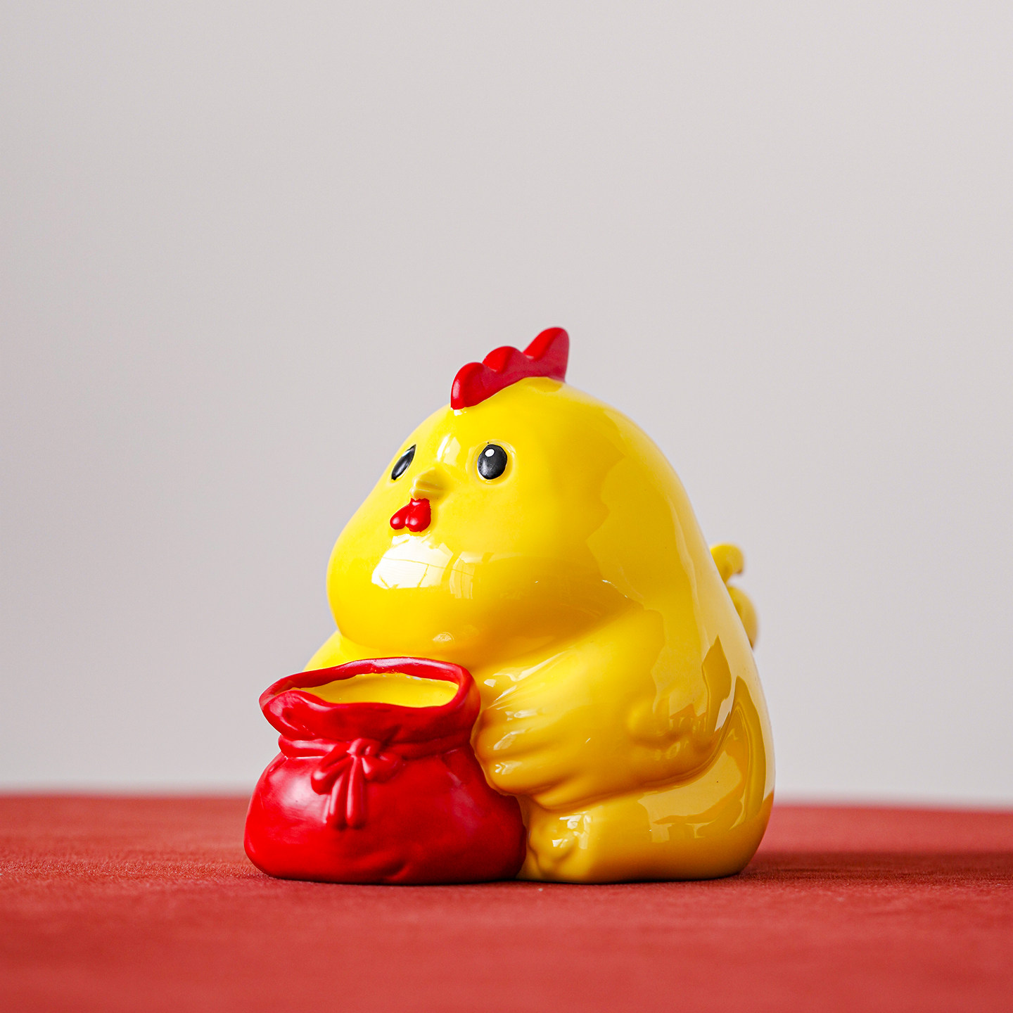 可爱卡通提款鸡桌面摆件黄色陶瓷动物造型装饰摆件陶瓷摆件,淘宝优惠券,粉丝福利购,淘宝优惠卷