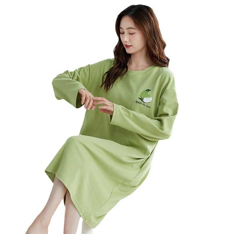 BDJ 新款春秋睡衣女长袖可爱卡通宽松学院风家居服女带胸垫睡裙_蒗莎特卖工厂店铺_女士内衣/男士内衣/家居服-第5张图片-提都小院