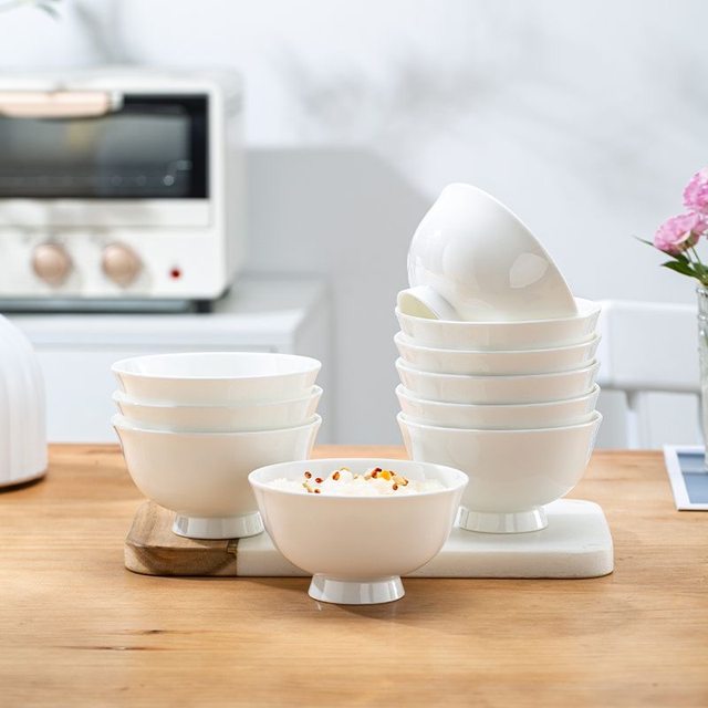 Food grade lead-free meal underglaze colored porcelain bowl pure white