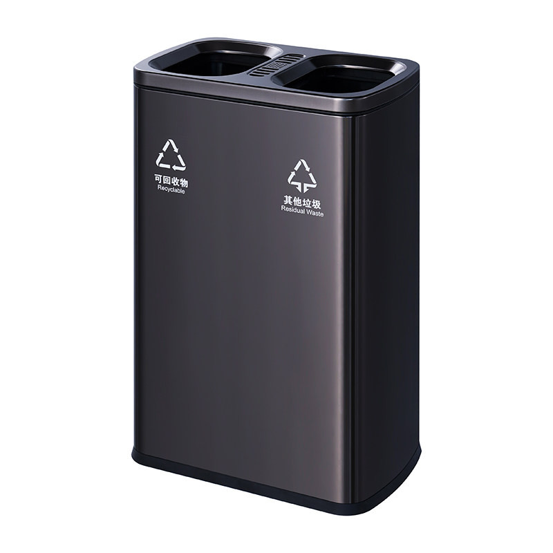 酒店大堂不锈钢摇盖垃圾桶商场洗手间电梯口擦手纸直投收纳桶商用