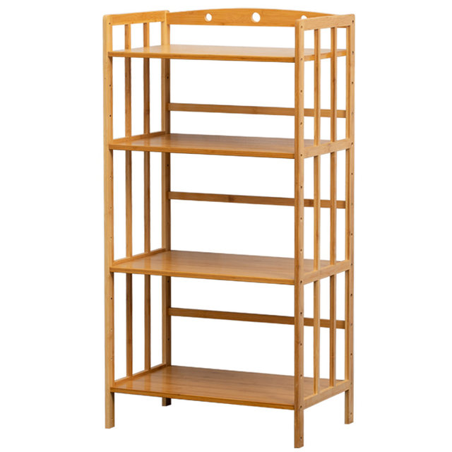 Kitchen storage rack floor-standing multi-layer microwave oven rack Nanzhu oven storage rack multi-function V solid wood dining side storage