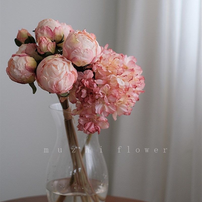 仿真花芍药玫瑰花束花p艺套装客厅装饰加花瓶欧式家居餐桌室内假,淘宝优惠券,粉丝福利购,淘宝优惠卷