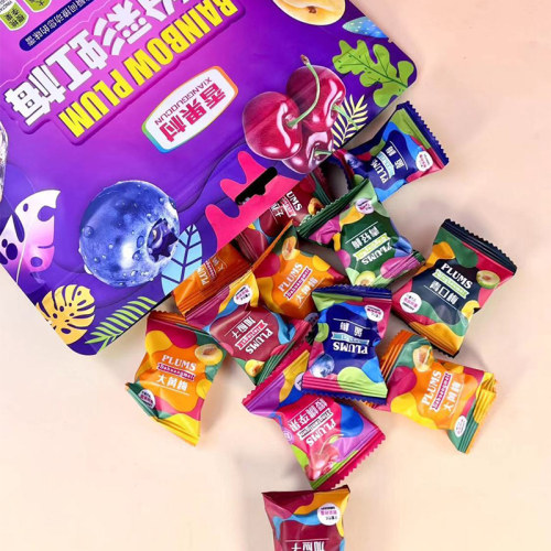 缤纷彩虹梅500g独立包装网红爆款酸甜解腻果脯干零食青梅休闲食品 - 图0