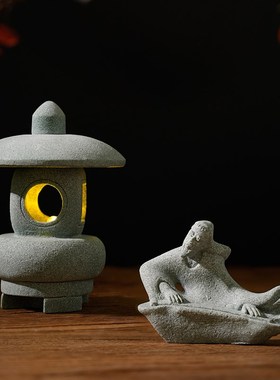 中式房间改造小物件摆台装饰鱼缸造景小摆件沉底手办家居客厅装饰