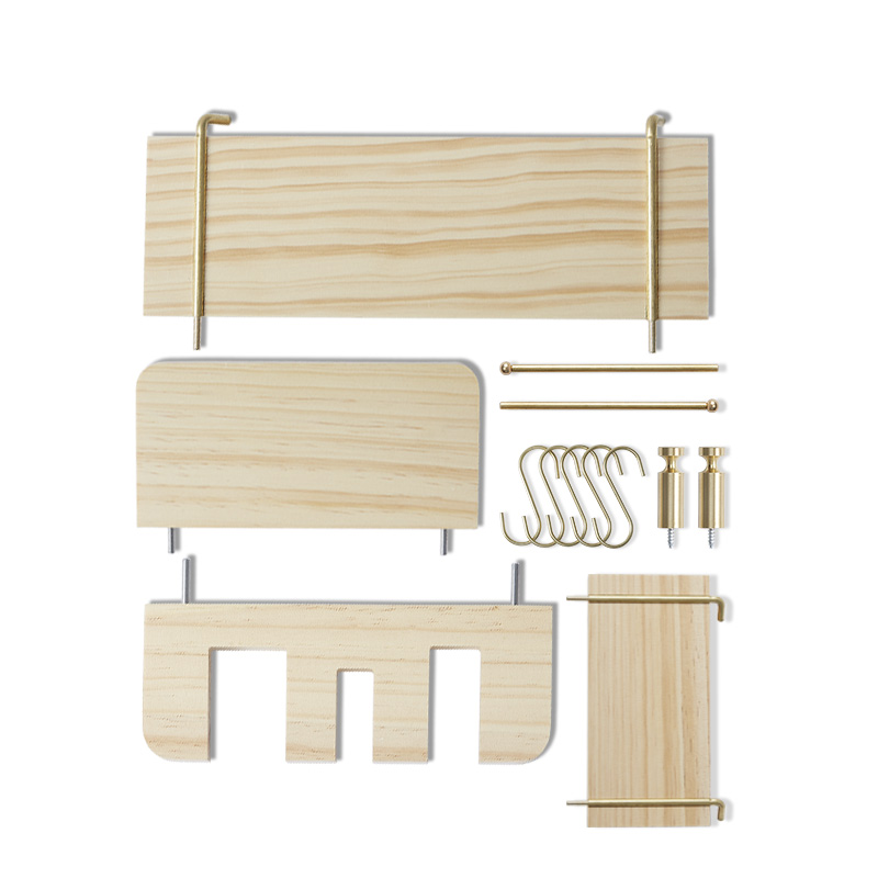 木工小舅 4mm小孔洞洞板配件 原木隔搁板层板铜S挂钩铜棒夹子 - 图3