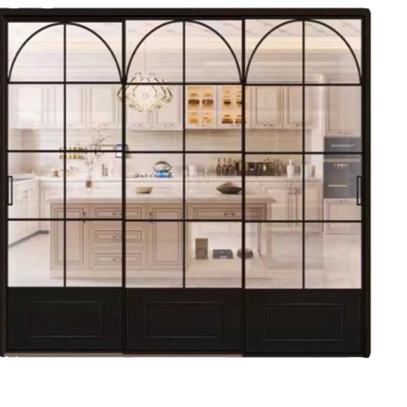 法式复古推拉门三联动厨房门折叠隔断阳台玻璃移门铝合金卫生间门,淘宝优惠券,粉丝福利购,淘宝优惠卷