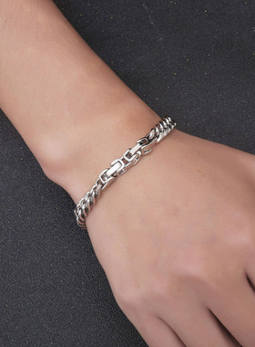 IMI手链男潮流韩版钛钢个性男生手饰简约朋克霸气男士宽手环