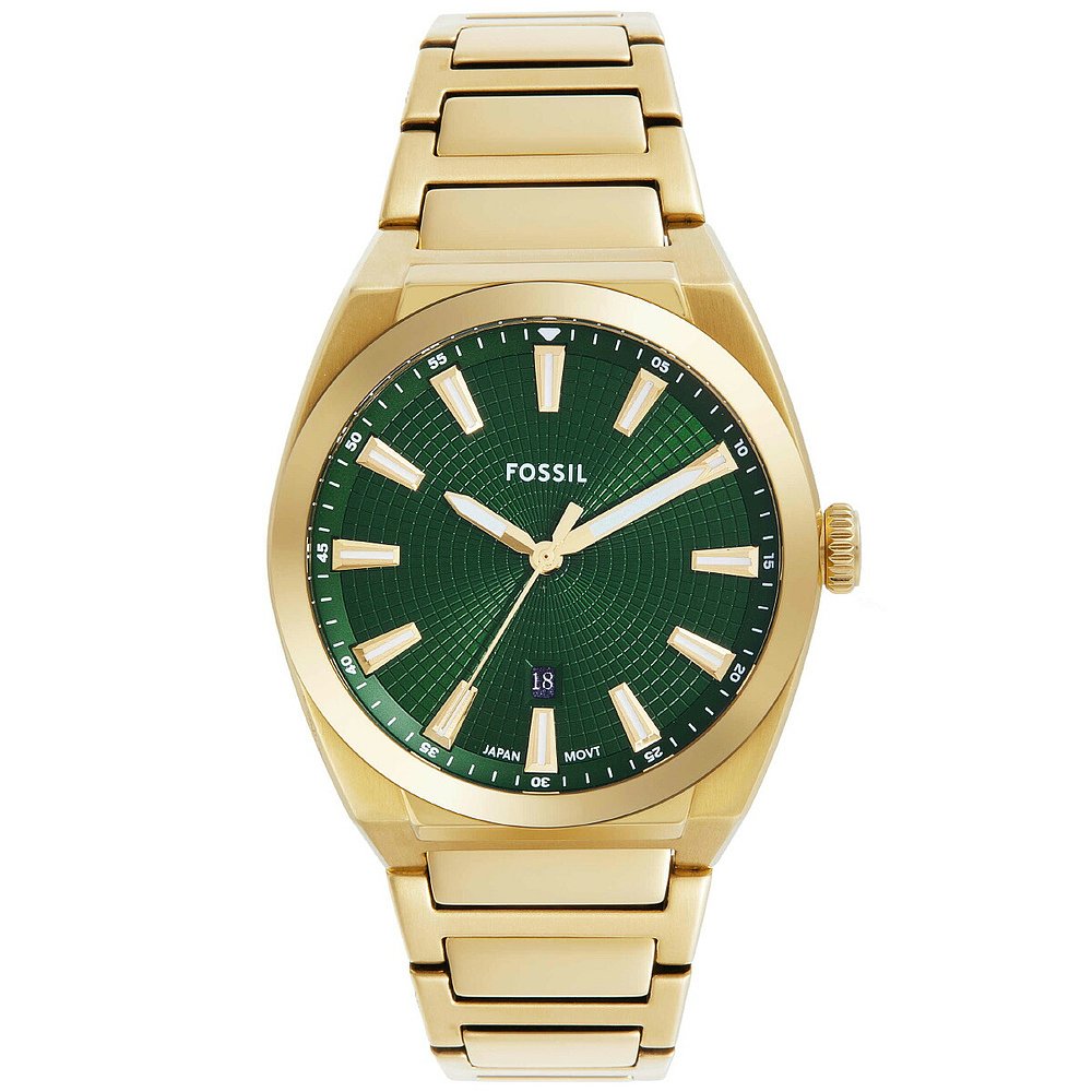 日本直邮FOSSIL 男士 Everett 手表三针日期金色不锈钢手表FS6090 - 图0