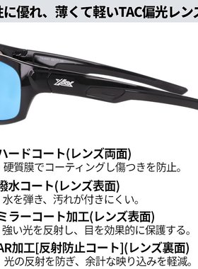 日本直邮XOOX 偏光太阳镜环绕式灰色/蓝色镜面镜片