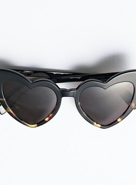 日本直邮SAINT LAURENT 女士心形标志太阳镜 471894 Y9901 SL 181