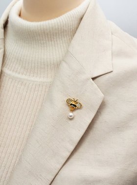 日本直邮别针胸针蜜蜂阿古屋珍珠宇和岛珍珠阿古屋珍珠蜜蜂胸针蜜