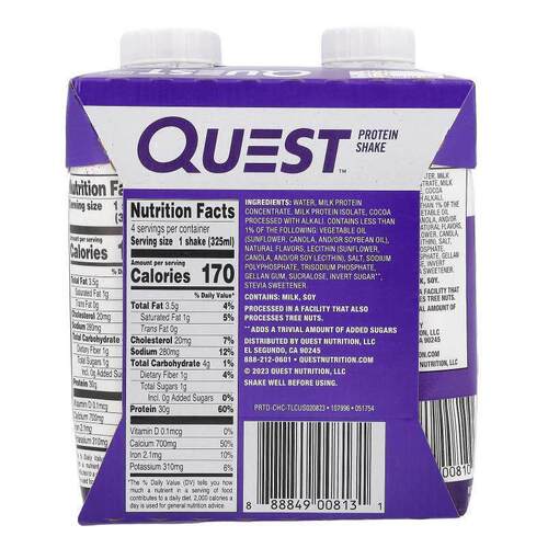 Quest Nutrition,Protein Shake, Coffee, 4 Shakes, 11 fl oz (3 - 图0