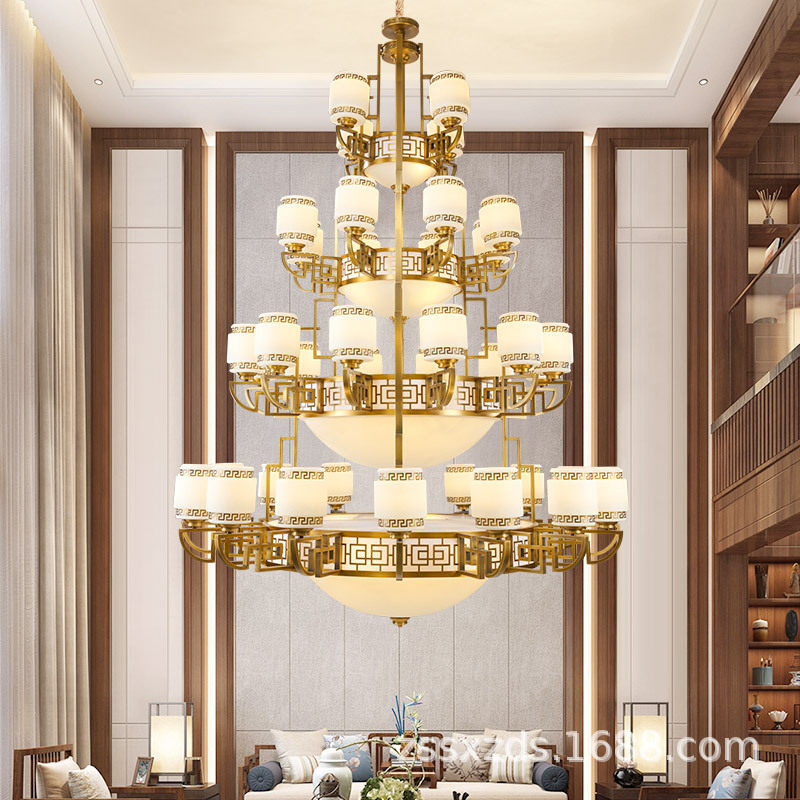 新中式客厅吊灯中国风全铜餐厅灯卧室铜灯仿古书房别墅大厅灯具,淘宝优惠券,粉丝福利购,淘宝优惠卷