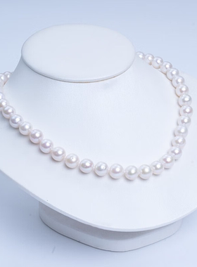 淡水珍珠项链925银14k金简雅珈白丽全珠链 妈妈链女生情人节礼物