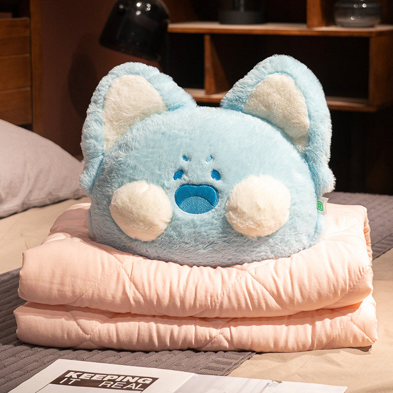 嘟嘟喵抱枕被子i两用嘟嘟猫毯子二合一午睡枕头汽车用车载冬季加,淘宝优惠券,粉丝福利购,淘宝优惠卷