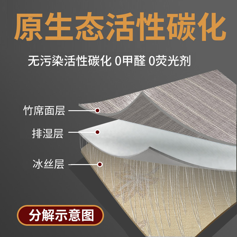 凉席竹席夏季e双面直筒可折叠冰丝席子1.2/1.35/1.5/1.8/2m单人床,淘宝优惠券,粉丝福利购,淘宝优惠卷