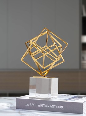 美式轻奢电视柜酒柜m书柜圆球方形金属高档设计感室内软装饰品摆