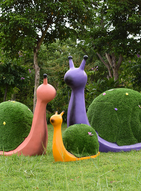 户外园林景观装饰摆饰仿真动物卡通绿植蜗牛幼儿Q园公园玻璃纤维