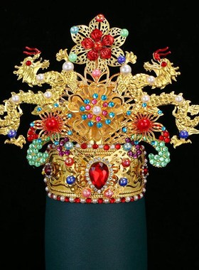 善缘堂神像龙冠凤冠发饰堂口仙家男像体I三清头冠用品装饰手工摆