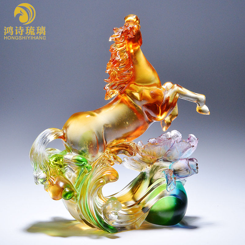 琉璃马工艺品办公室桌p面摆件升职礼物送领导生日礼物男士实用高