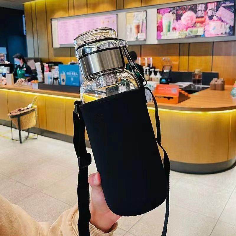 德国高硼硅玻璃水杯大容量吨吨桶水壶防摔耐高温墩墩茶水分离泡茶,淘宝优惠券,粉丝福利购,淘宝优惠卷