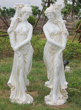 欧式大型仕女户外庭院灯人物雕塑门口迎宾雕像家居装饰婚庆摆件