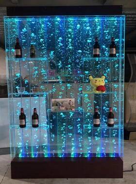 水幕墙屏风大型亚克力气泡墙流水造景鱼缸客厅水景隔断装饰酒