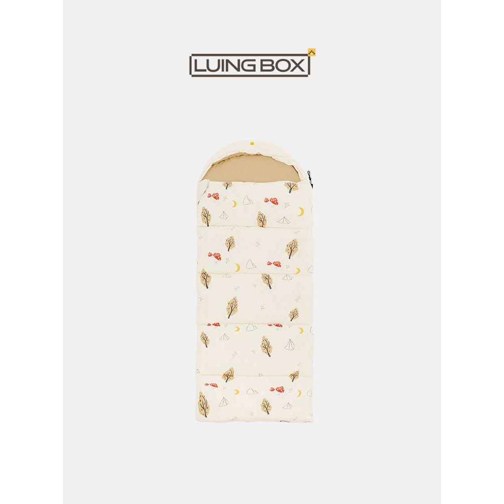 Luingbox露营盒子户外儿童睡袋孩童冬季加厚防寒被子两用隔脏办公 - 图3