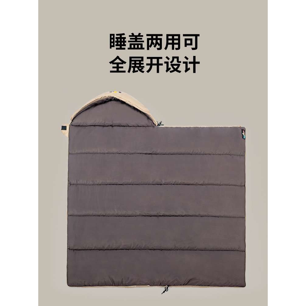 Luingbox露营盒子户外儿童睡袋孩童冬季加厚防寒被子两用隔脏办公 - 图1