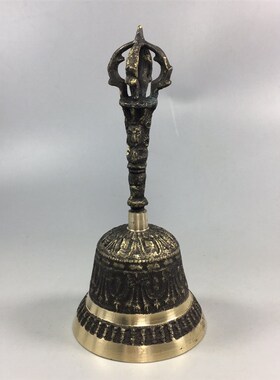 三清铃铛道士铃佛铃金刚铃杵v老铜铃黄铜铃铛摆件仿古做旧铜铃古