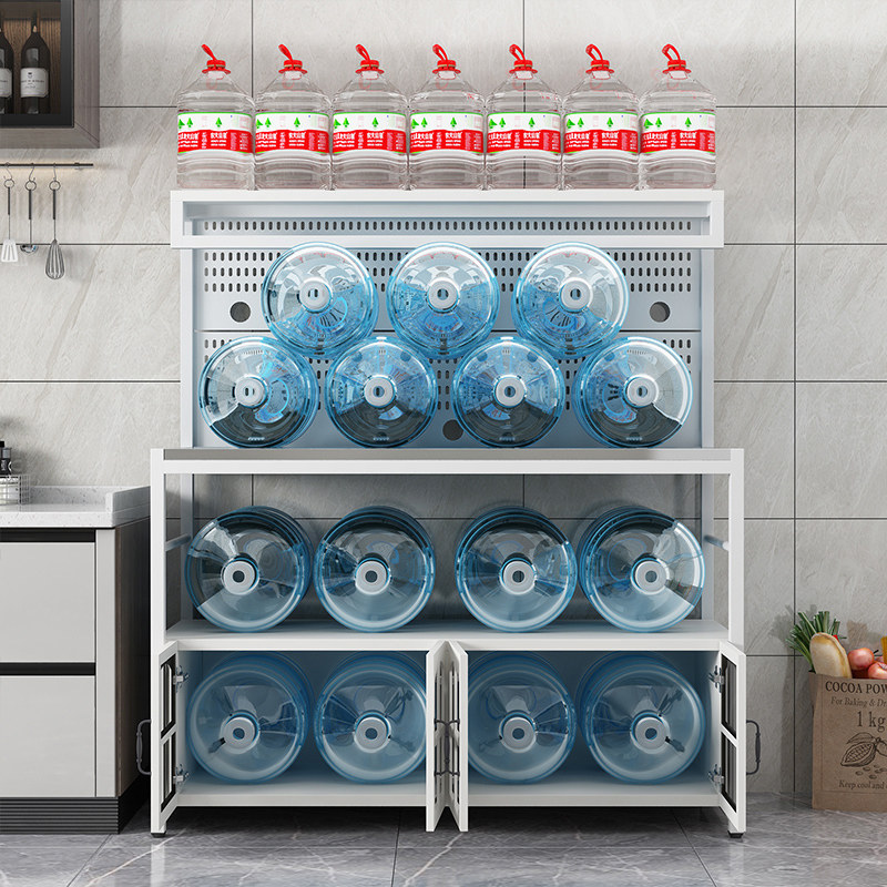 Perforated board kitchen shelf multi-functional multi-layer storage microwave sideboard stainless steel operating table cutting vegetables