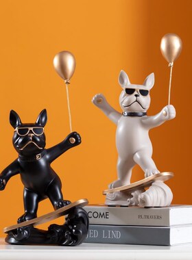 创意可爱法斗犬摆件客厅家居装饰品治F愈系小摆件店铺开业乔迁礼