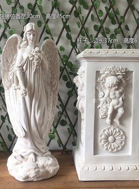 欧式白色人物艺术天使雕塑女神雕像家居装饰品落地U大摆件婚庆道