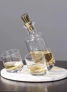 轻奢玻璃红酒醒酒器酒柜酒具摆件客厅样板间饭厅S家居桌面软装饰