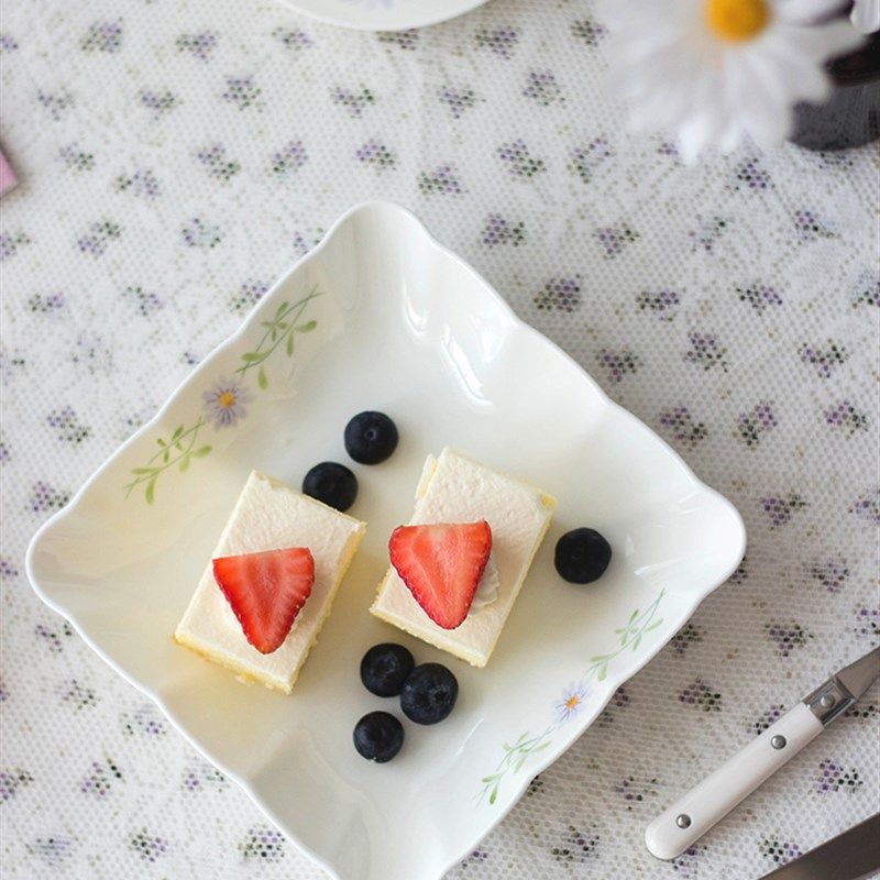 手绘费丽菊 日式小清新骨瓷方形C菜盘碗碟餐具8寸家用深盘米饭碗,淘宝优惠券,粉丝福利购,淘宝优惠卷