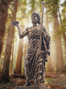 希腊医神复古样板间n摆件神话人物雕塑酒吧模型工艺品装饰品客厅