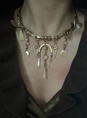 朋克choker废土辣妹星月小众项链