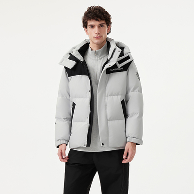 坦博尔百搭短款羽绒服拼接加厚