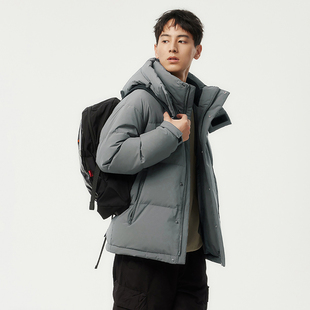坦博尔男士羽绒服冬季2025新款短款可脱卸帽