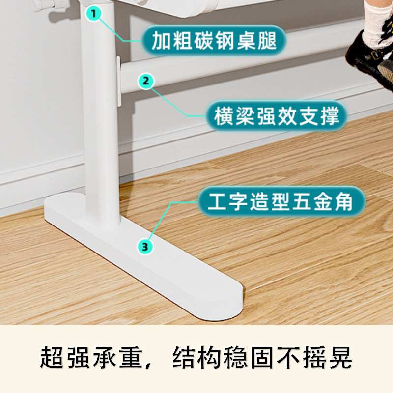 2023 white children's study desk and chair can lift with bookshelf solid wood desk desk and chair environmentally friendly solid wood