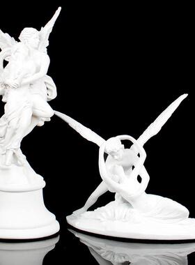 希腊神话爱神雕像翅膀天使创意树脂人物情侣雕塑客厅桌面装饰摆件