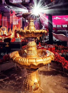 欧式多层罗马花盆喷泉花园别墅酒店影楼婚礼道具家U居摆件流水水